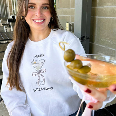 'Merrier With A Dirty Martini' Crewneck Sweatshirt - United Monograms