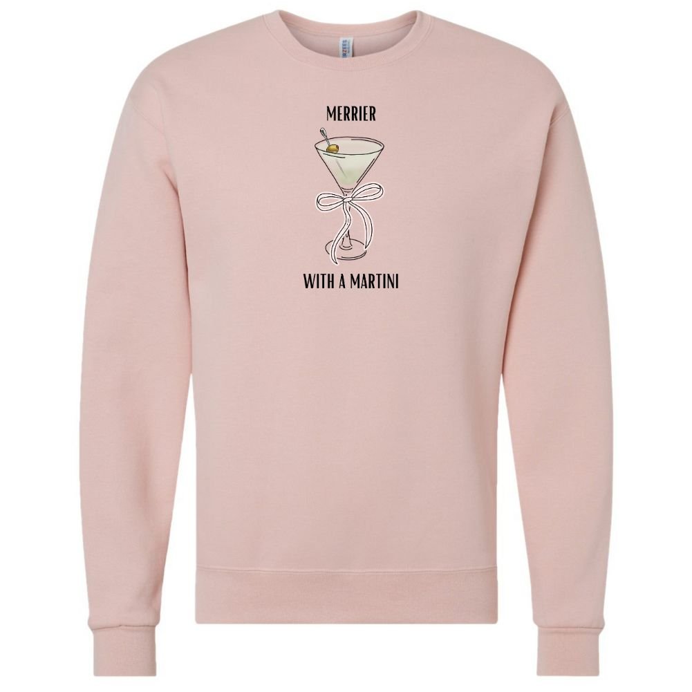 'Merrier With A Dirty Martini' Crewneck Sweatshirt - United Monograms