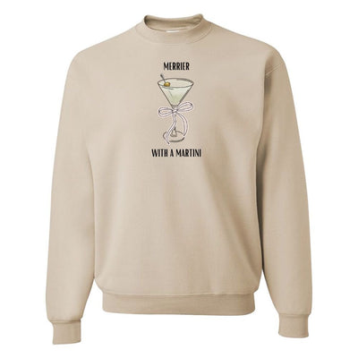 'Merrier With A Dirty Martini' Crewneck Sweatshirt - United Monograms