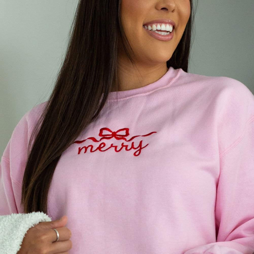 'Merry Bow' Crewneck Sweatshirt - United Monograms