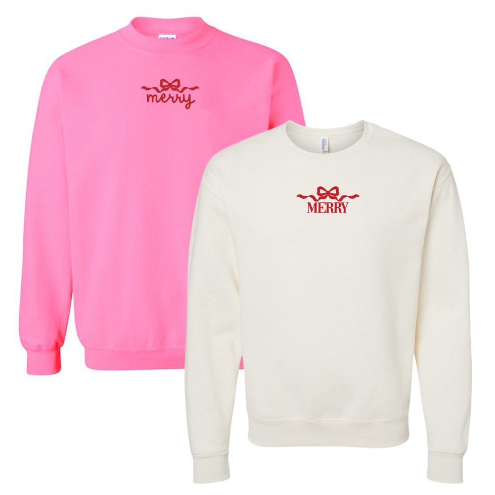 'Merry Bow' Crewneck Sweatshirt - United Monograms