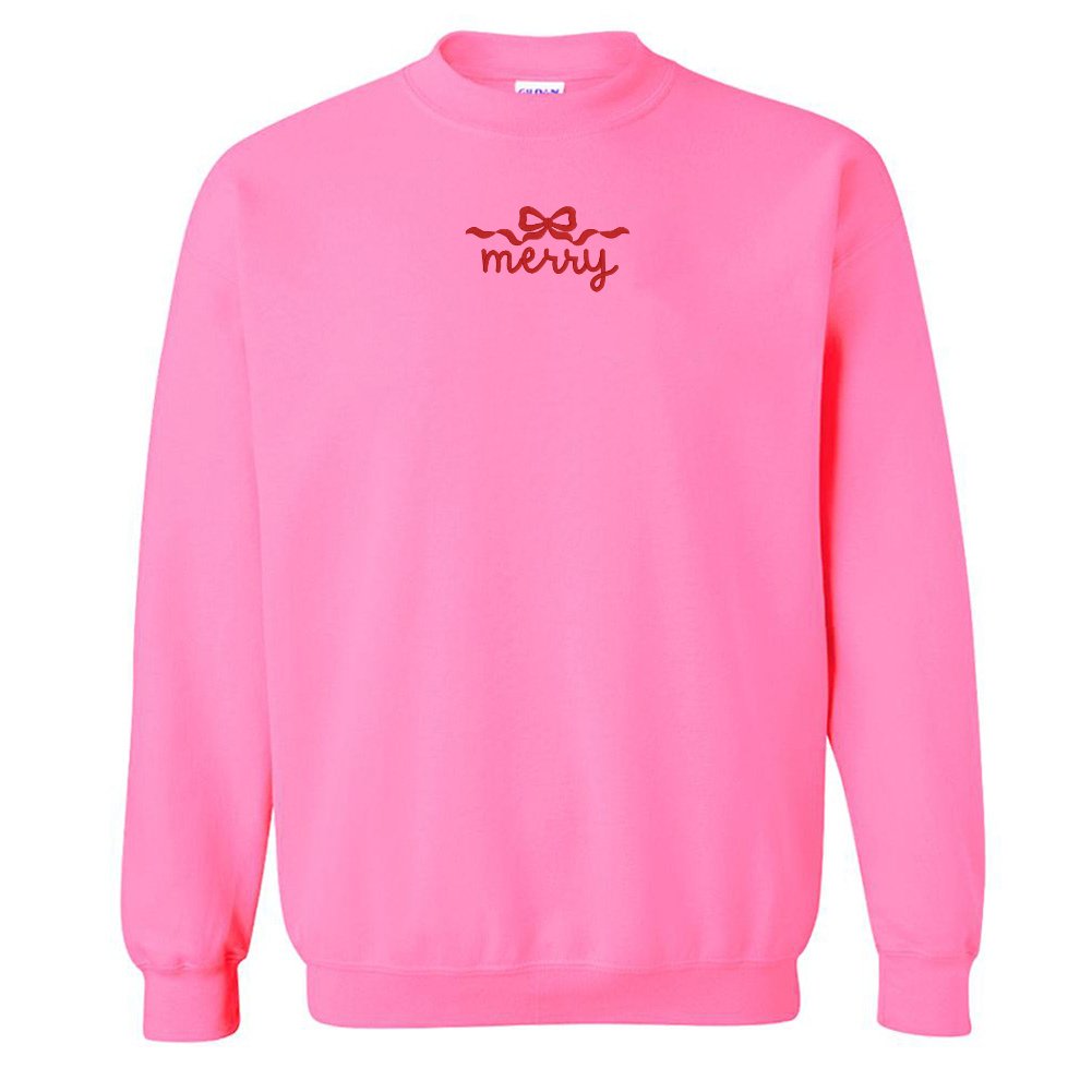 'Merry Bow' Crewneck Sweatshirt - United Monograms