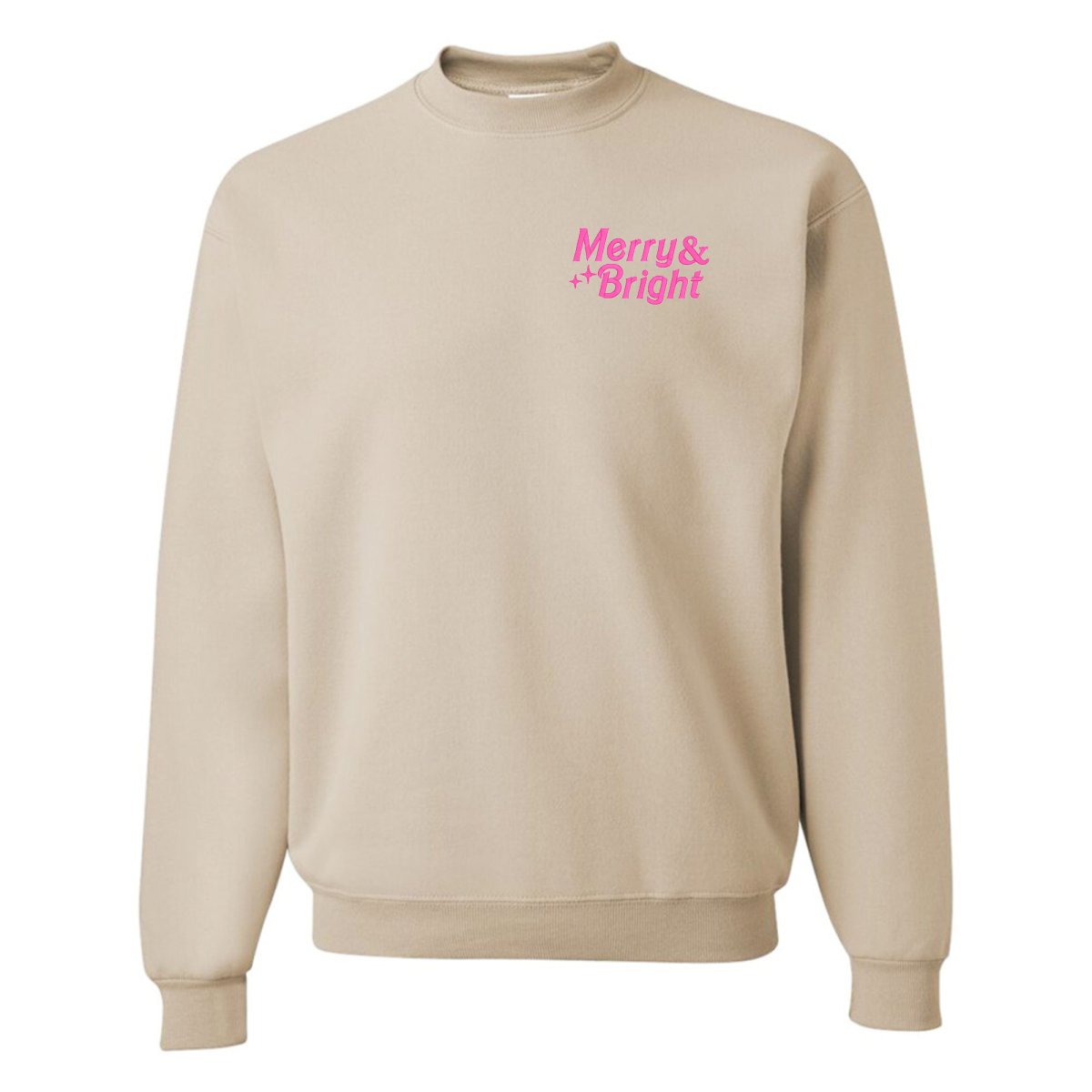 'Merry & Bright' Embroidered Crewneck Sweatshirt - United Monograms