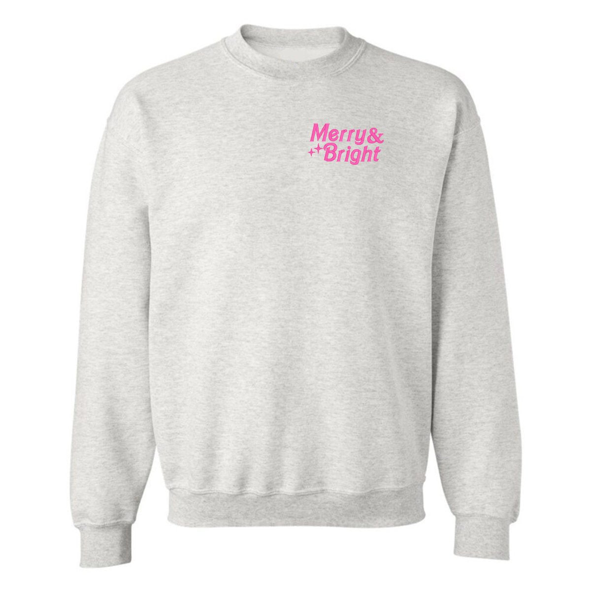 'Merry & Bright' Embroidered Crewneck Sweatshirt - United Monograms