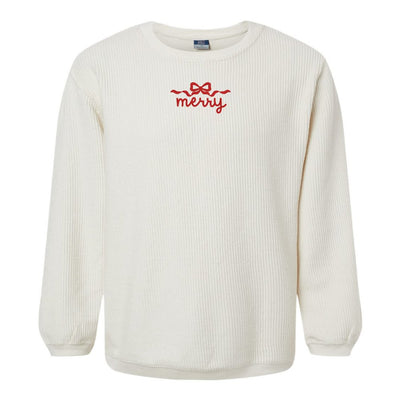 'Merry' Corded Crewneck - United Monograms