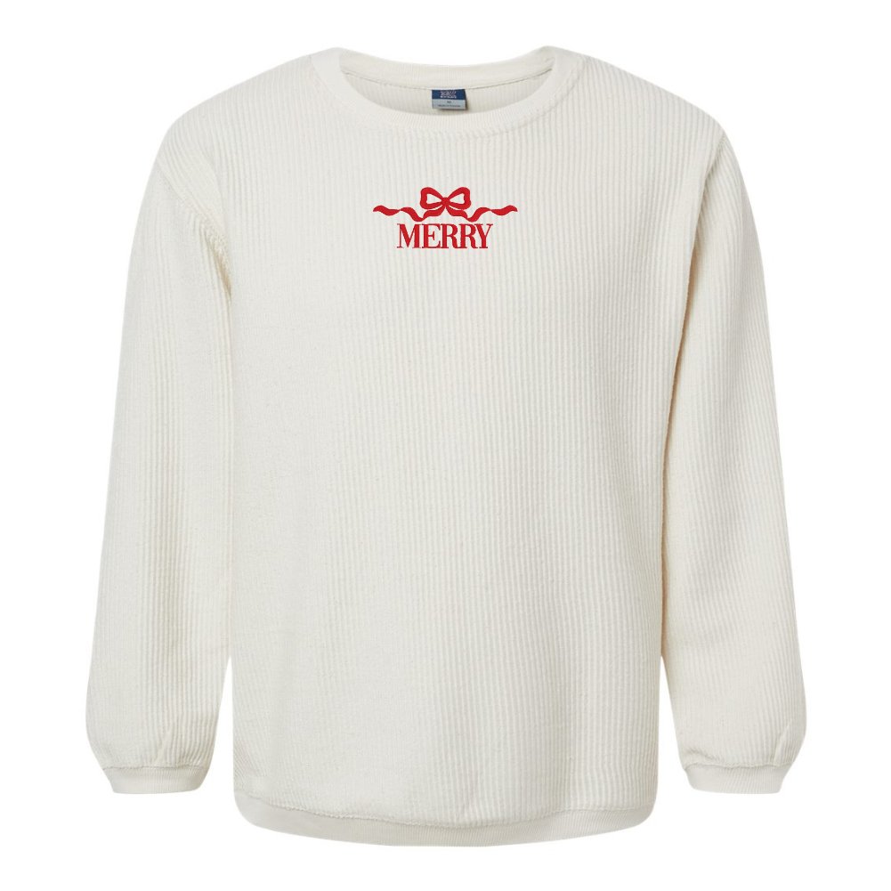 'Merry' Corded Crewneck - United Monograms