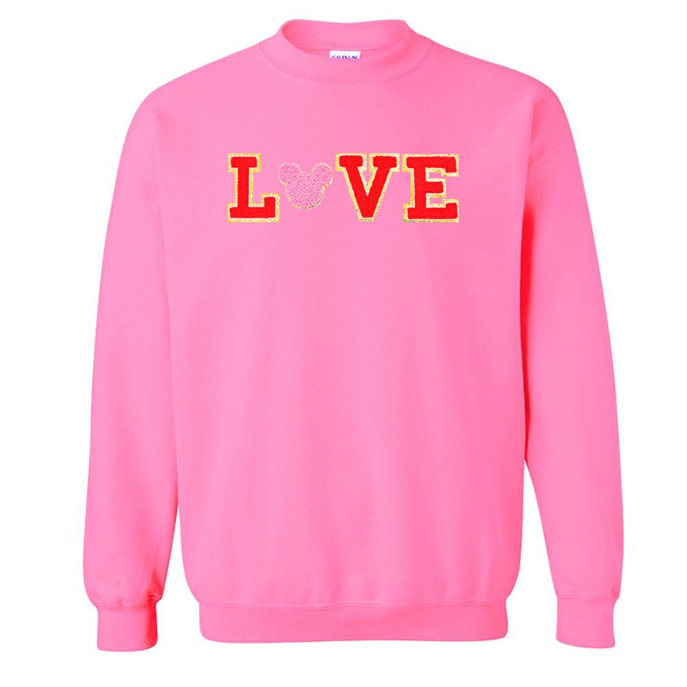 Mickey Love Letter Patch Crewneck Sweatshirt - United Monograms