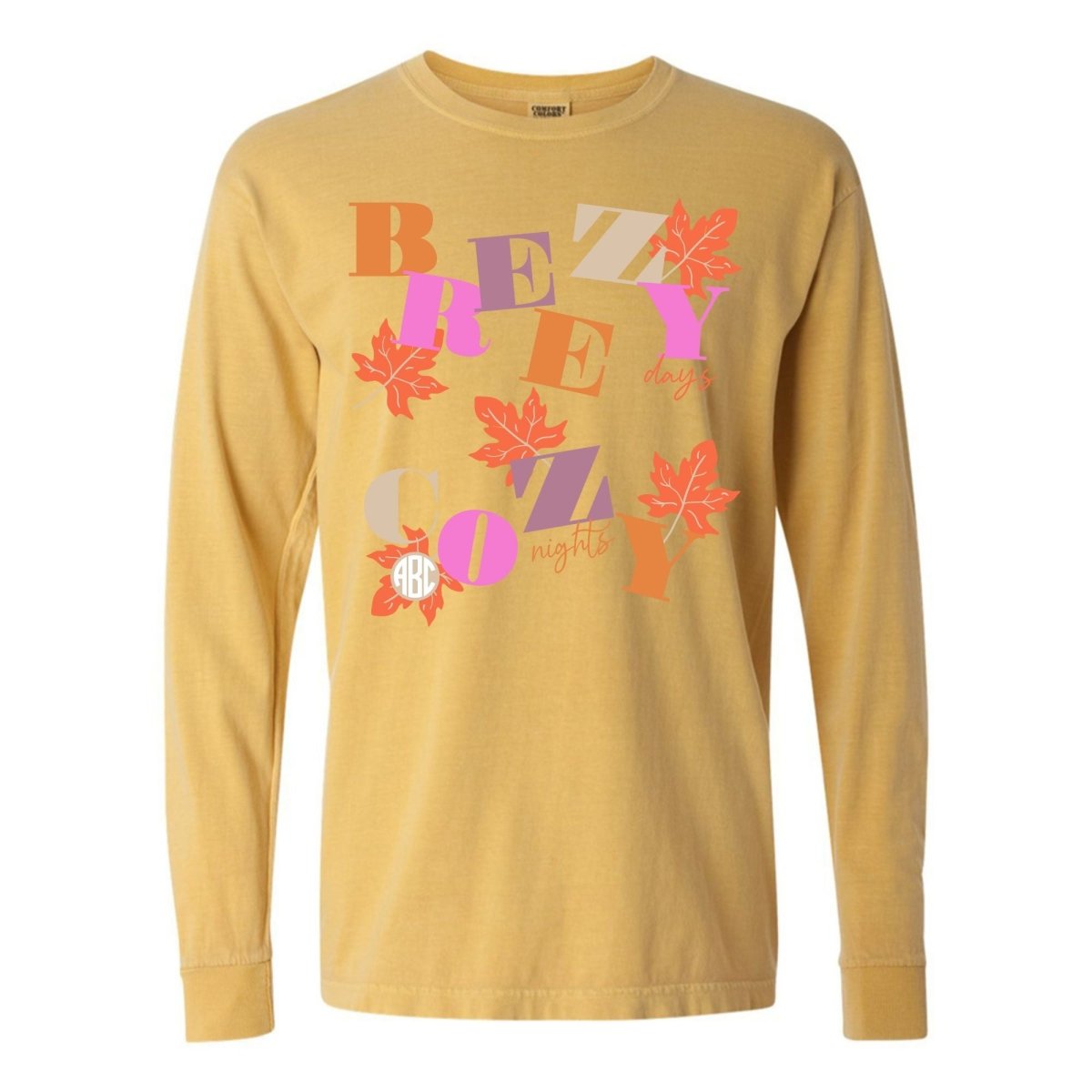 Monogramed 'Breezy Days, Cozy Nights' Long Sleeve T-Shirt - United Monograms