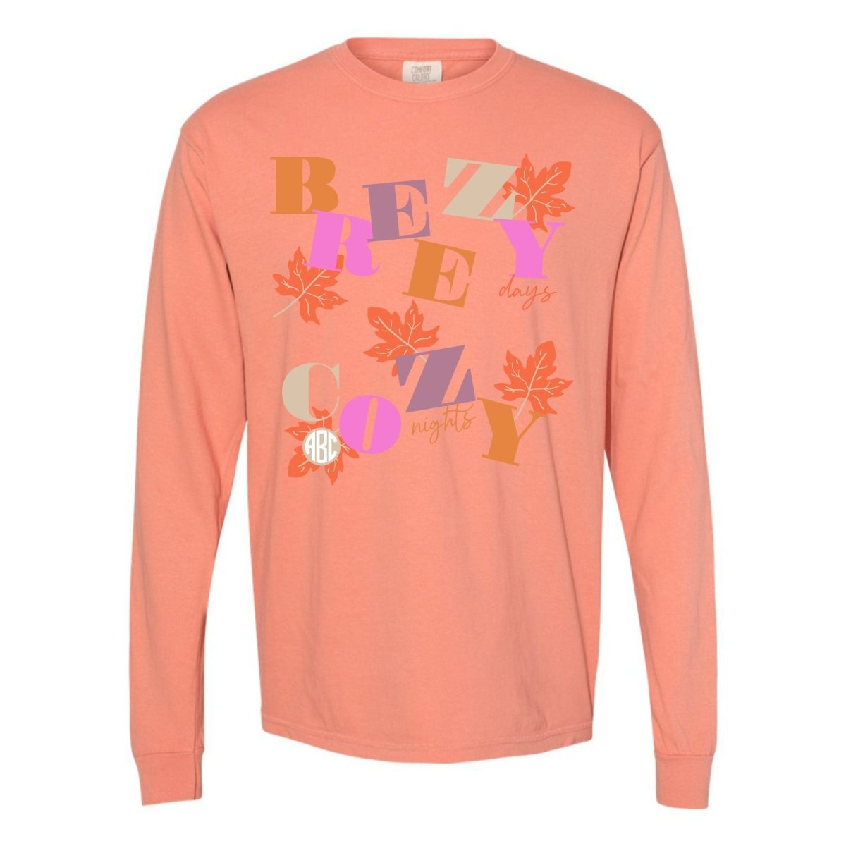 Monogramed 'Breezy Days, Cozy Nights' Long Sleeve T-Shirt - United Monograms