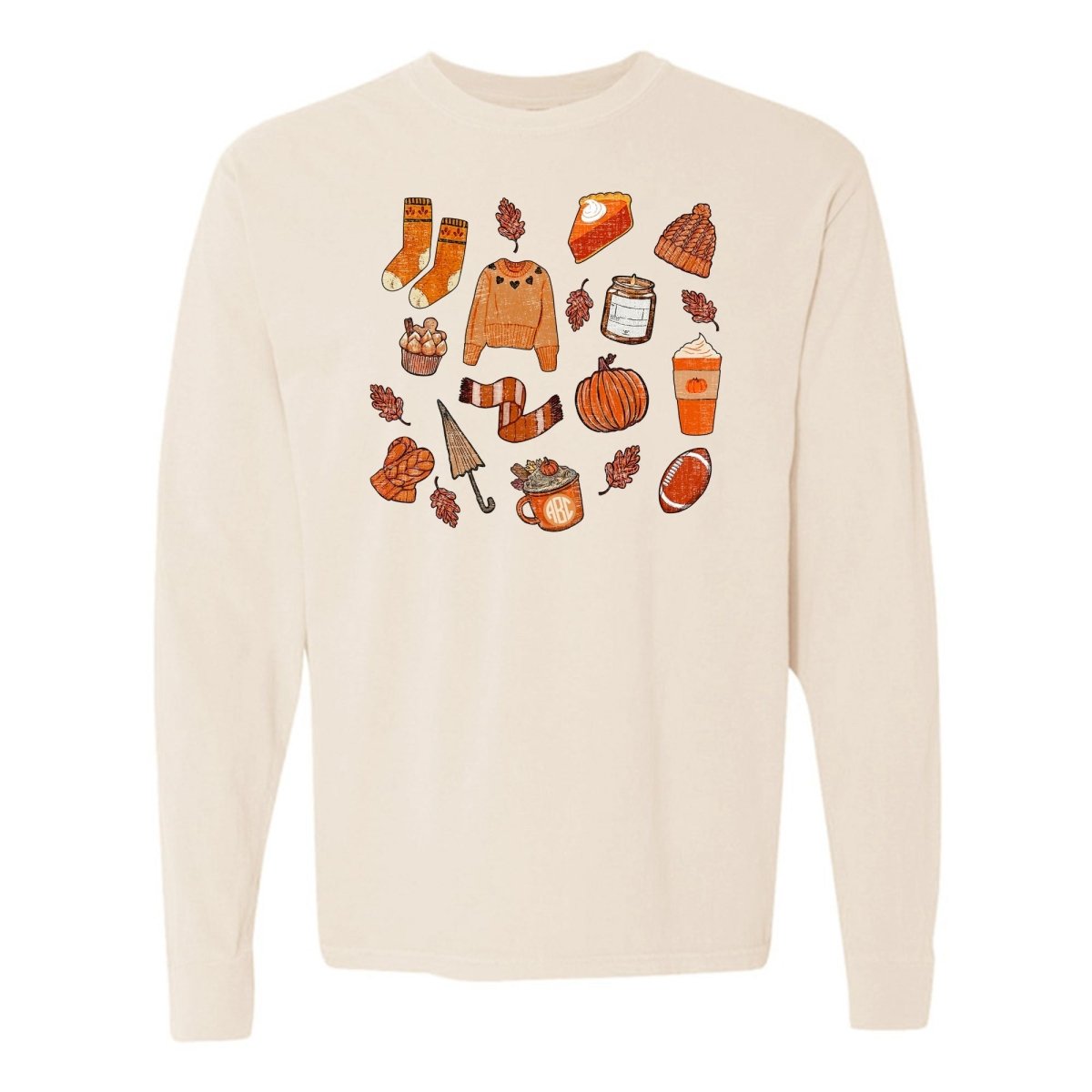 Monogramed 'Cozy Fall' Long Sleeve T-Shirt - United Monograms