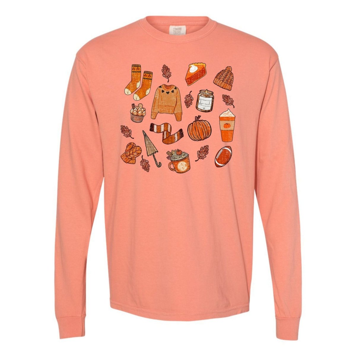 Monogramed 'Cozy Fall' Long Sleeve T-Shirt - United Monograms