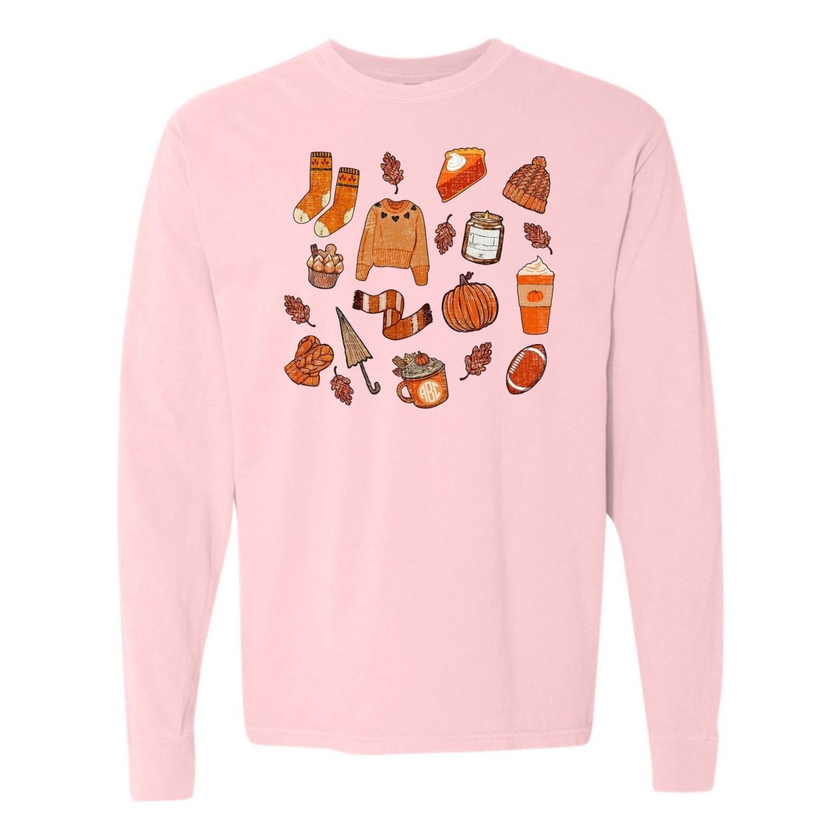 Monogramed 'Cozy Fall' Long Sleeve T-Shirt - United Monograms