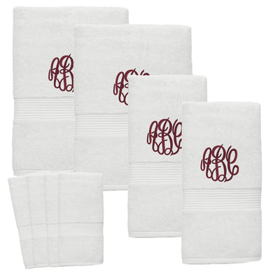 Monogrammed 8pc Bath Towel Set - United Monograms