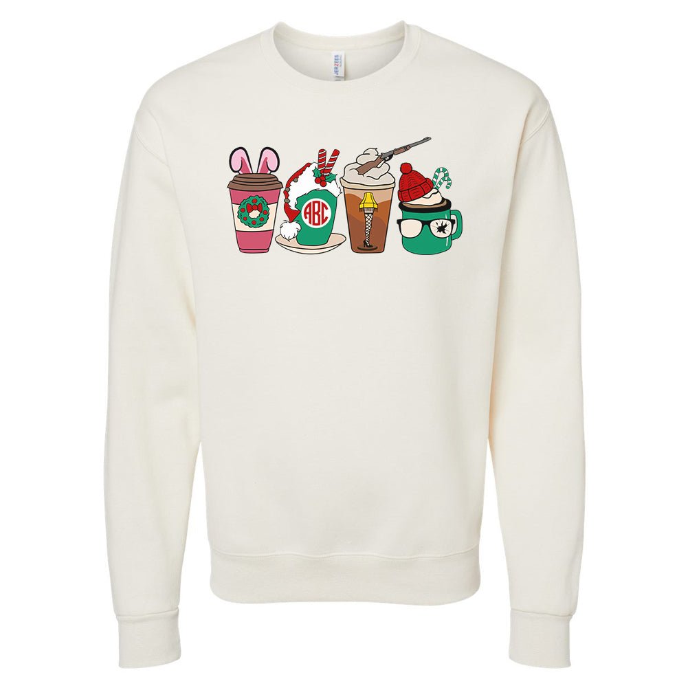 Monogrammed 'A Christmas Story Movie Cups' Crewneck Sweatshirt - United Monograms