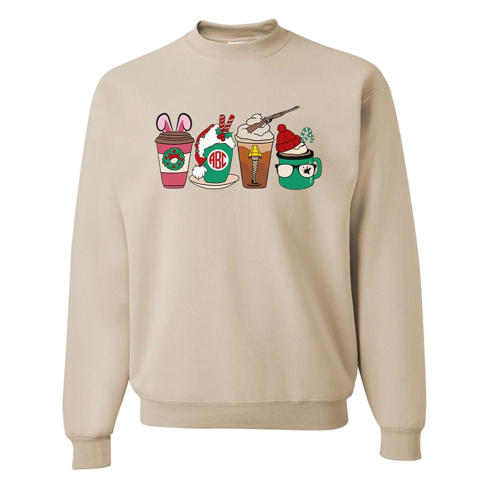 Monogrammed 'A Christmas Story Movie Cups' Crewneck Sweatshirt - United Monograms