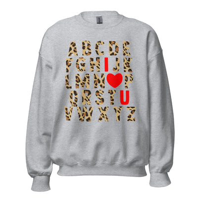 Monogrammed 'ABC Leopard Love' Crewneck Sweatshirt - United Monograms