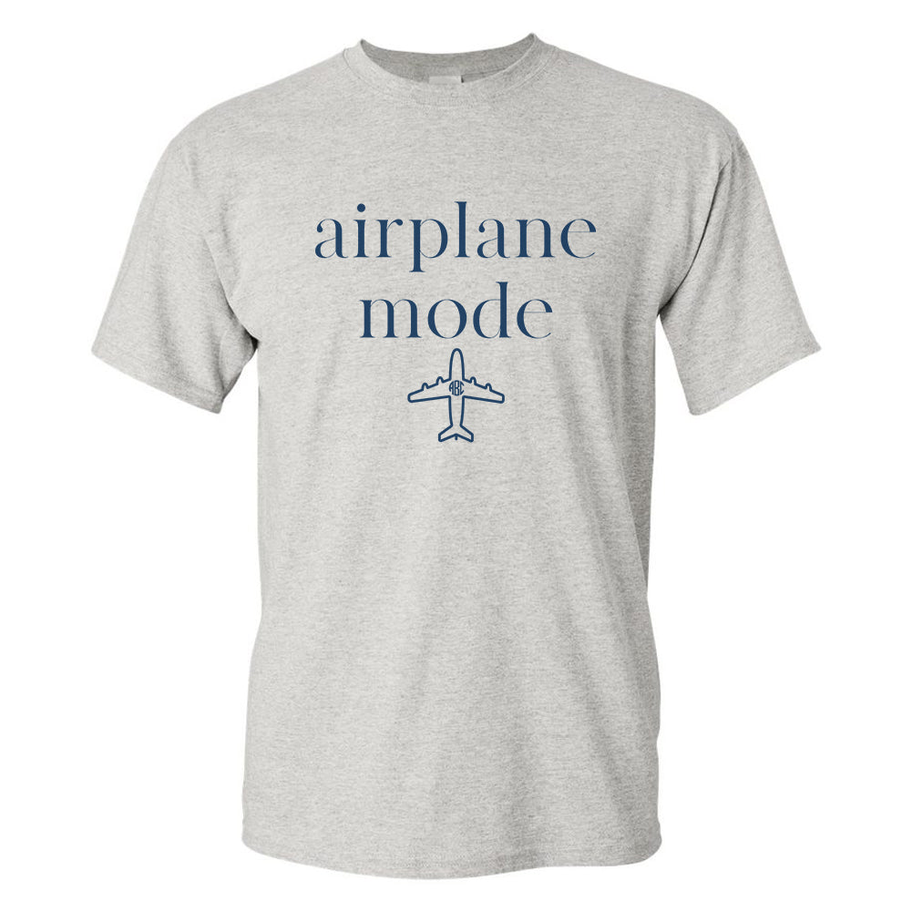 Monogrammed 'Airplane Mode' Basic T-Shirt - United Monograms