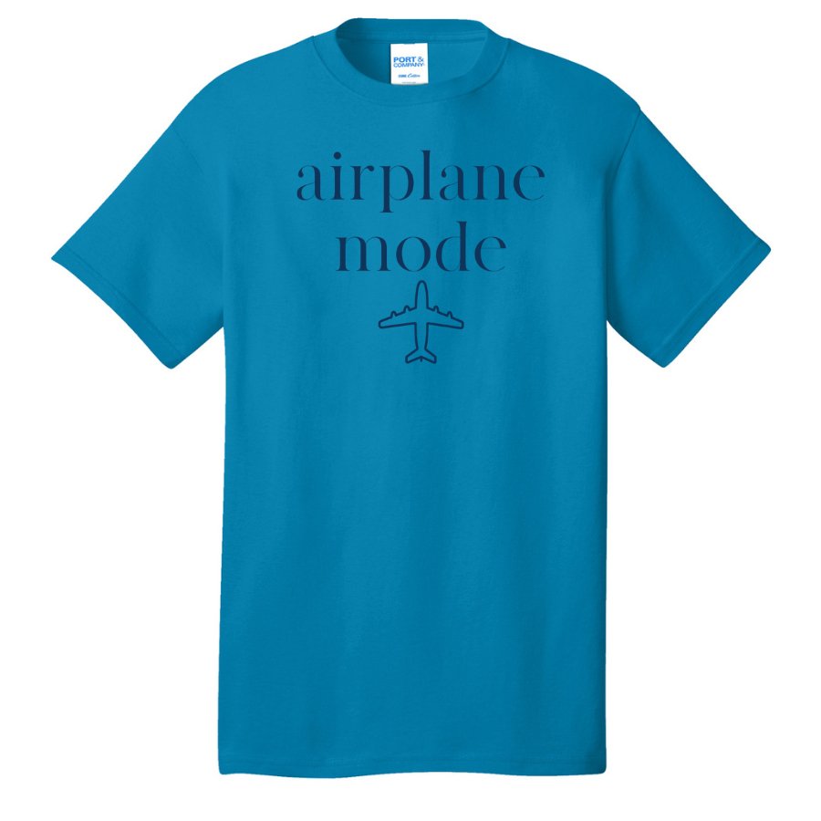 Monogrammed 'Airplane Mode' Basic T-Shirt - United Monograms