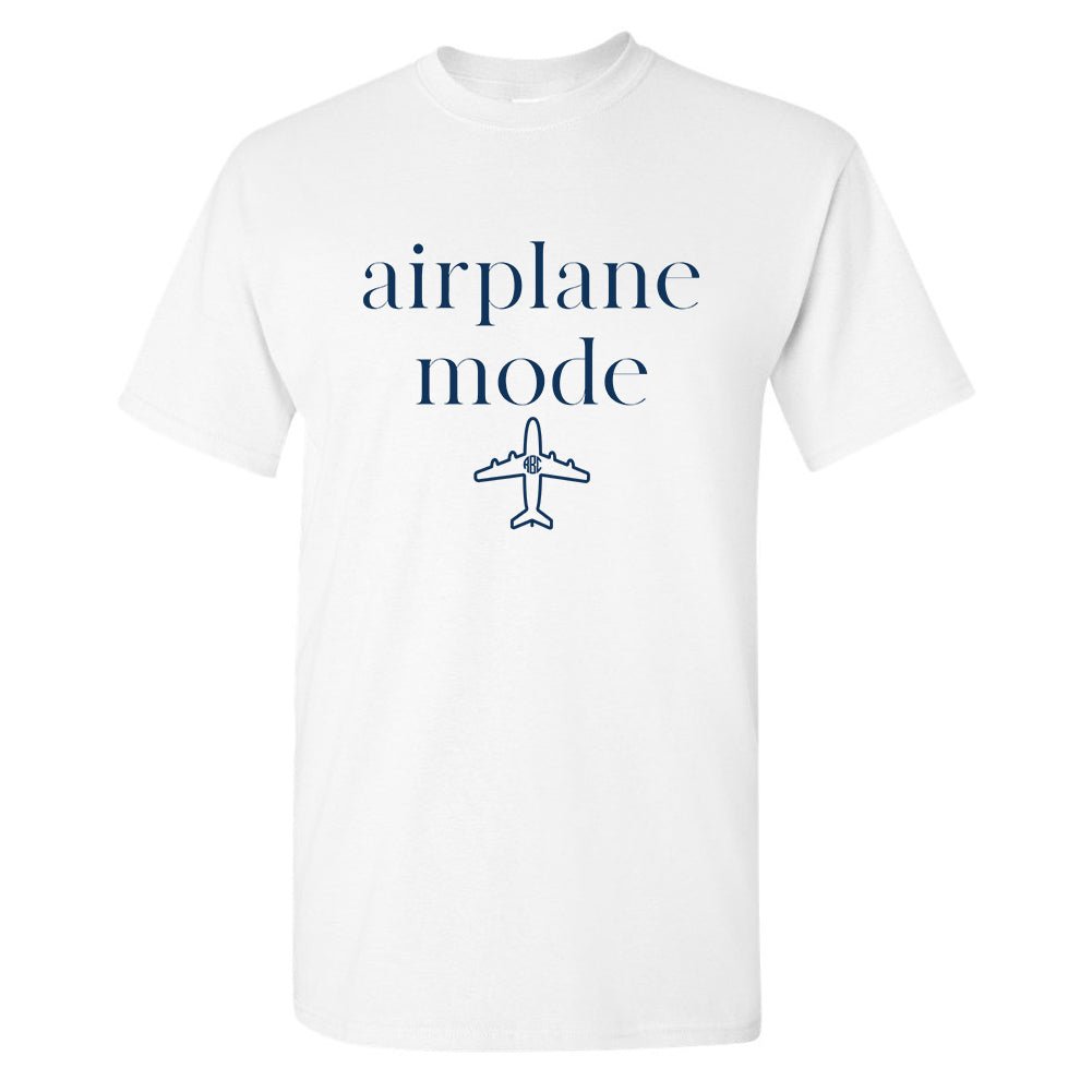 Monogrammed 'Airplane Mode' Basic T-Shirt - United Monograms