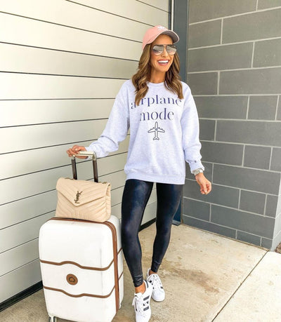 Monogrammed 'Airplane Mode' Crewneck Sweatshirt - United Monograms