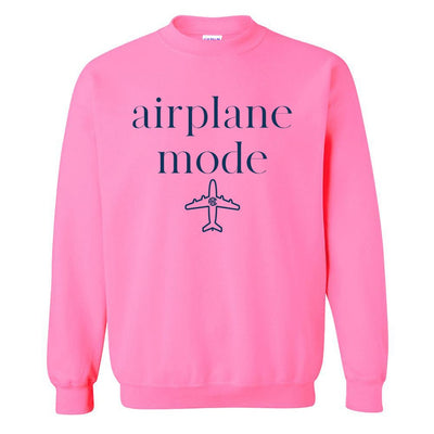 Monogrammed 'Airplane Mode' Neon Crewneck Sweatshirt - United Monograms