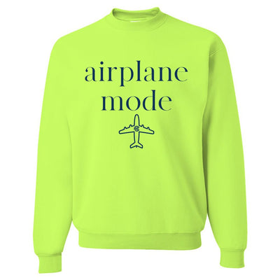 Monogrammed 'Airplane Mode' Neon Crewneck Sweatshirt - United Monograms