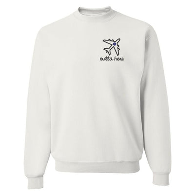 Monogrammed Airplane 'Outta Here' Crewneck Sweatshirt - United Monograms