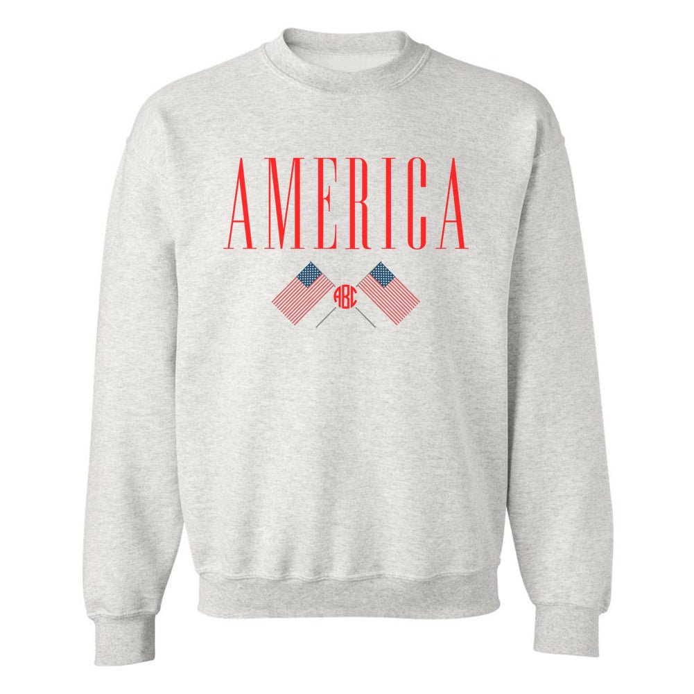 Monogrammed 'America' Crewneck Sweatshirt - United Monograms