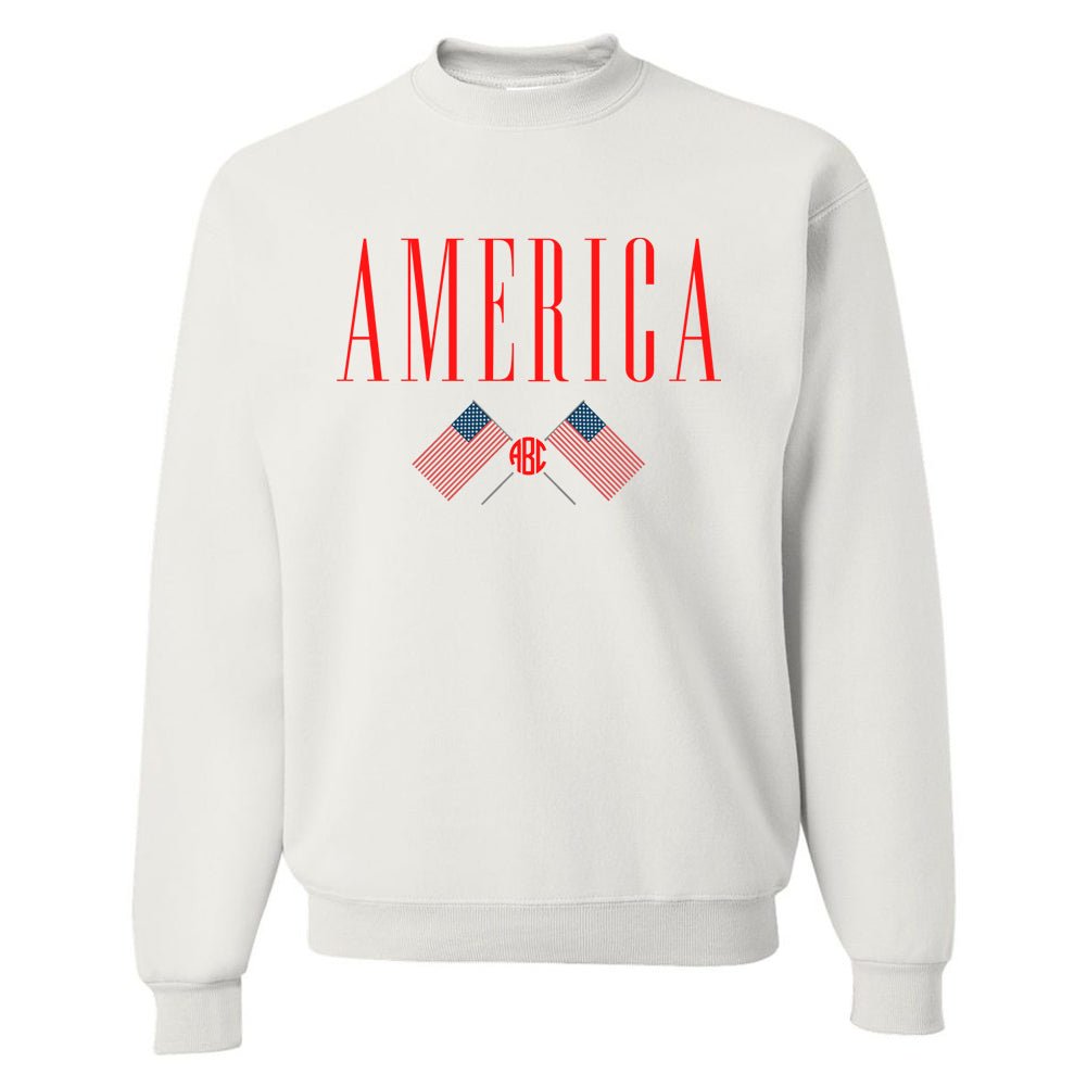 Monogrammed 'America' Crewneck Sweatshirt - United Monograms