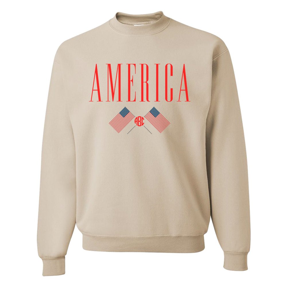 Monogrammed 'America' Crewneck Sweatshirt - United Monograms