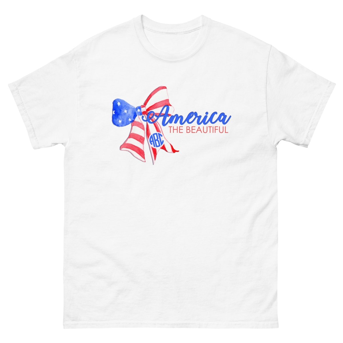 Monogrammed 'America The Beautiful' Basic T-Shirt - United Monograms