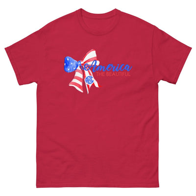 Monogrammed 'America The Beautiful' Basic T-Shirt - United Monograms