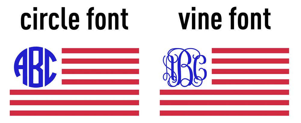 Monogrammed 'American Flag' Basic T-Shirt - United Monograms