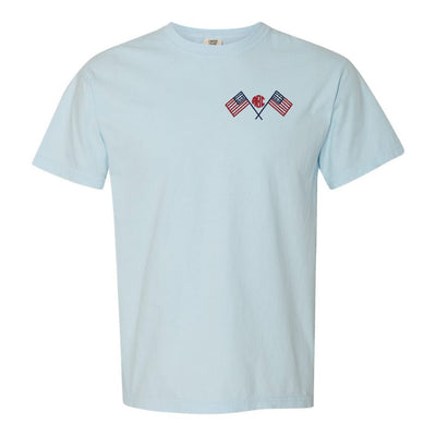 Monogrammed American Flag Comfort Colors T-Shirt - United Monograms