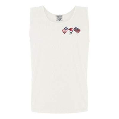 Monogrammed American Flag Comfort Colors Tank Top - United Monograms