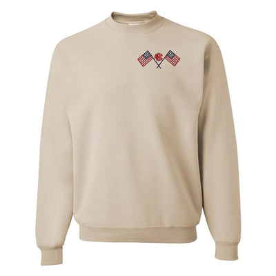 Monogrammed American Flag Crewneck Sweatshirt - United Monograms