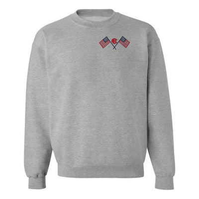 Monogrammed American Flag Crewneck Sweatshirt - United Monograms