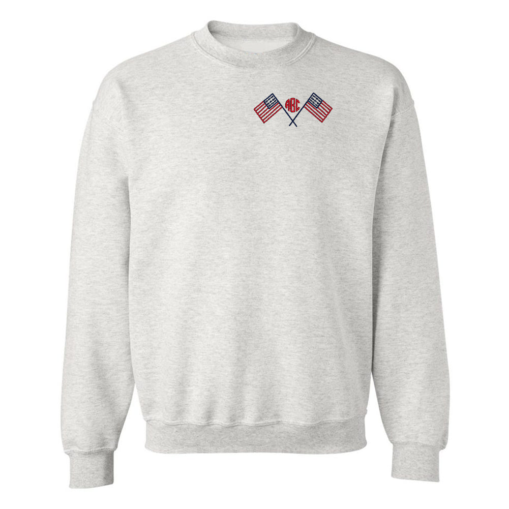 Monogrammed American Flag Crewneck Sweatshirt - United Monograms