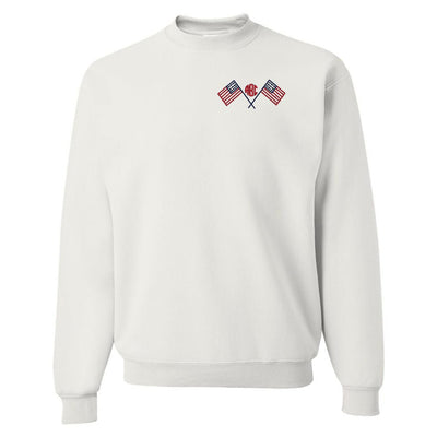 Monogrammed American Flag Crewneck Sweatshirt - United Monograms