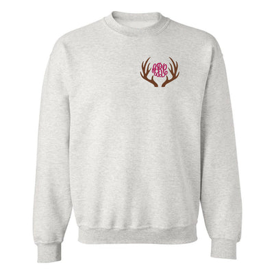 Monogrammed Antlers Crewneck Sweatshirt - United Monograms
