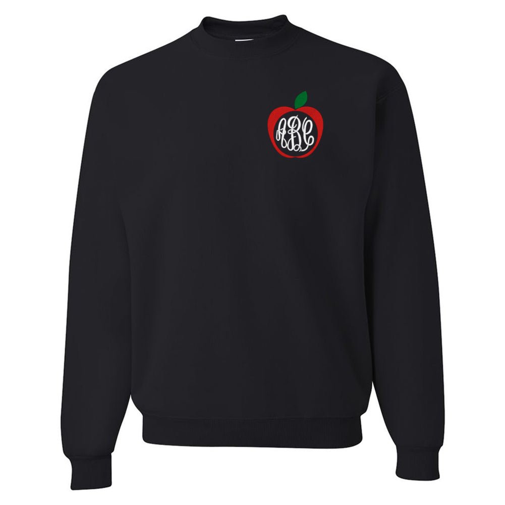 Monogrammed Apple Crewneck Sweatshirt - United Monograms