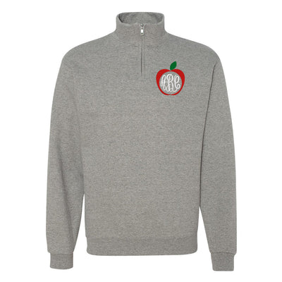 Monogrammed Apple Quarter Zip Sweatshirt - United Monograms