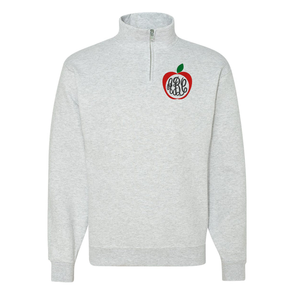 Monogrammed Apple Quarter Zip Sweatshirt - United Monograms