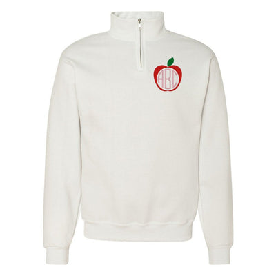 Monogrammed Apple Quarter Zip Sweatshirt - United Monograms