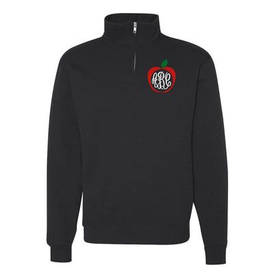 Monogrammed Apple Quarter Zip Sweatshirt - United Monograms