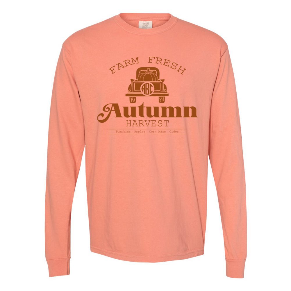 Monogrammed 'Autumn Harvest' Comfort Colors Long Sleeve T-Shirt - United Monograms
