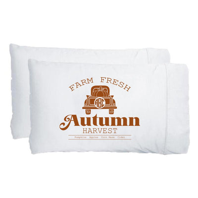 Monogrammed 'Autumn Harvest' Pillowcase Set - United Monograms