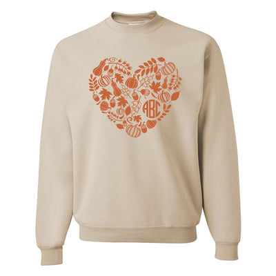 Monogrammed 'Autumn Heart' Crewneck Sweatshirt - United Monograms