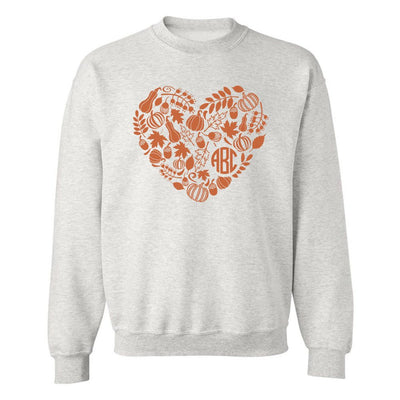 Monogrammed 'Autumn Heart' Crewneck Sweatshirt - United Monograms