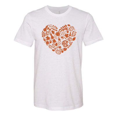 Monogrammed 'Autumn Heart' Premium T-Shirt - United Monograms